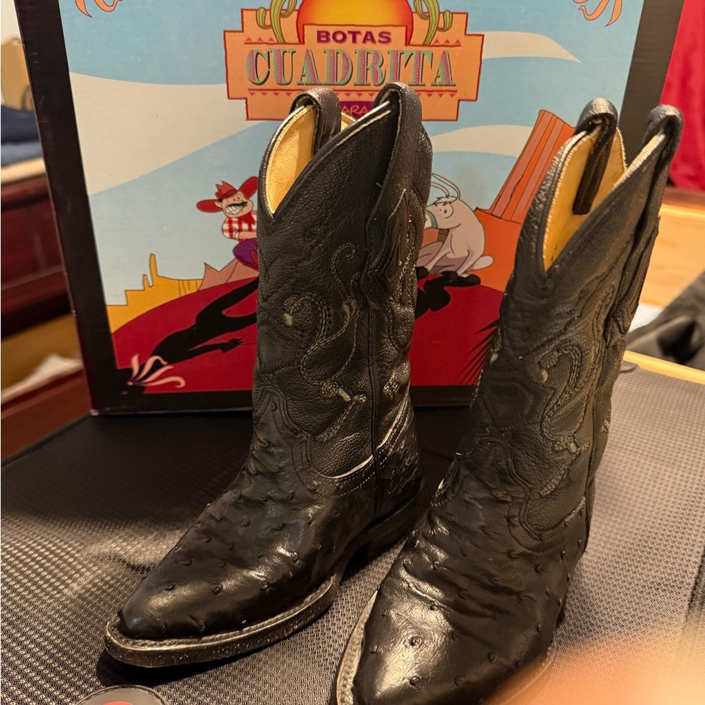 Cuadrita Kids Black Cowboy Boots